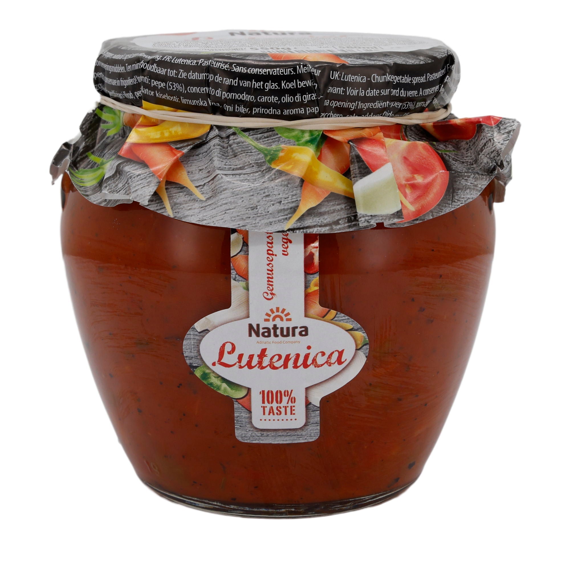 Gemüsepaste Natura | Lutenica | Würzig, Balkan-Art | 550 g Glas NATURA